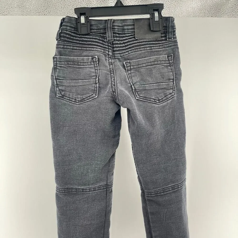 Steve’s Jeans Boys Moto Skinny Jeans Size 5 Gray Wash Stretch Denim Streetwear